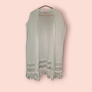 Lilly Pulitzer Womens Tight Knit Sleeveless Cardigan Casual Coastal Layering S/M